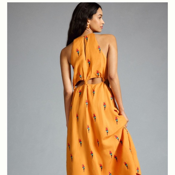- Anthropologie farm rio parrot halter dress size xl - Picture 3 of 9